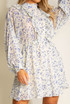 Floral Print Frilled Trim Mini Dress