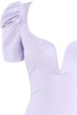 Pleated Shoulder V Neck Bodysuit
