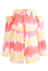 Tie Dye Print Off Shoulder Knotted Playsuit