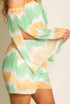 Tie Dye Print Off Shoulder Knotted Playsuit