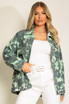 Tie Dye Print Front Pocketed Denim Shacket 
