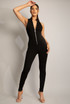 Zip Front Ribbed Jumpsuit