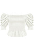 Shirred Satin Bardot Tops