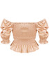 Shirred Satin Bardot Tops
