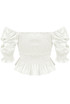 Shirred Satin Bardot Tops