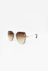 Bevelled Edge Rimless Sunglasses