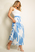 Dog Tooth Print Pleated Maxi Skirt
