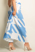 Dog Tooth Print Pleated Maxi Skirt