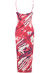 Tie Dye Print Side Slit Maxi Dress