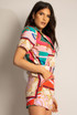 Scarf Print Belted Playsuit