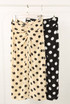 Polka Dot Twist Front Midi Skirt