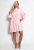 Ruched Frill Sleeve Shirt Dress 