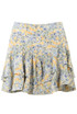 V Seam Floral Print Mini Skirt 
