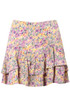 V Seam Floral Print Mini Skirt 