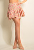 V Seam Floral Print Mini Skirt 