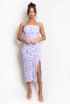Floral Watercolour Midi Dress With Slit
