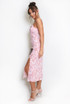 Floral Watercolour Midi Dress With Slit