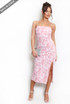 Floral Watercolour Midi Dress With Slit