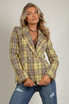 Mustard Check Double Breasted Blazer