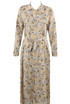 Vintage Floral Print Long Sleeve Shirt Dress