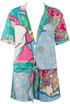 Scarf Print Knotted Shirt & Shorts Set 