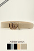 GC Buckle Faux Leather Belt