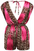 Contrast Animal Print Playsuit
