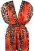 Contrast Animal Print Playsuit