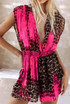 Contrast Animal Print Playsuit