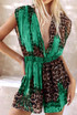 Contrast Animal Print Playsuit