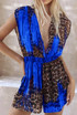 Contrast Animal Print Playsuit