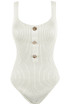 Ribbed Fine Knit Bodysuit With Button Detail