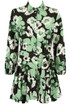 Floral Print Belted Flare Shirt Dress