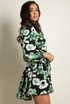 Floral Print Belted Flare Shirt Dress