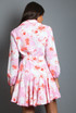 Floral Print Belted Flare Shirt Dress
