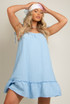 Linen Strappy Mini Skater Dress