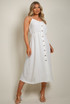 Button Front Strappy Midi Dress 