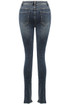 Dark Wash Skinny Jeans With Raw Hem