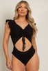 Ruched Front Cut Out Bodysuit