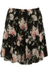 Shirred Floral Skater Skirt