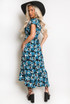 Floral Leaf Wrap Midi Dress