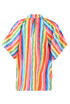 Striped Rainbow Blouse With Balloon Sleeve