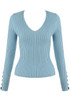 Ribbed Fine Knit V Neck Jumper