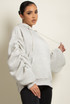 Ruched Sleeve Hooded Sweatshirts