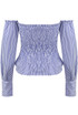 Stripe Shirred Bardot Top
