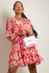 Floral Print Front Knotted Wrap Dress