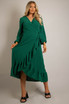 Pleated Side Knotted Wrap Dress