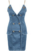 Chain Strap Denim Mini Dress