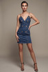 Chain Strap Denim Mini Dress