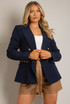 Double Breasted Blazer With Stitch Detail